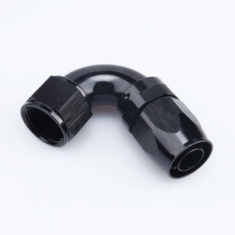 AC PERFORMANCE -10 AN 120 Degree Swivel One Piece Full Flow Hose End Fitting, Black Aluminum - Image 2
